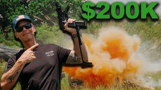 Shooting guns but they get increasingly more expensive