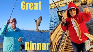 White Trout Off A Pier