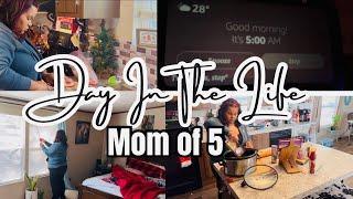 Day In The Life | Mom of 5 | 5AM Morning Routine | SOLO Parenting #momlife