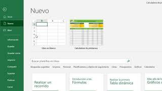 Crear un libro nuevo en Excel