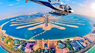 The View of Palm Jumeirah Dubai from Observatory and Helicopter | The View at the Palm, Falcon Tours