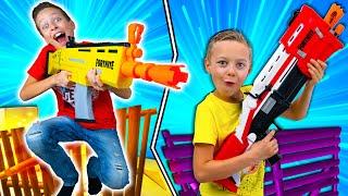 Nerf Fortnite Blasters Challenge with Roman and Max