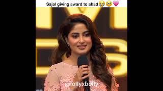 Sajal Ali Giving Award To Ahad Raza Mir ️ #sajalali #ahadrazamir