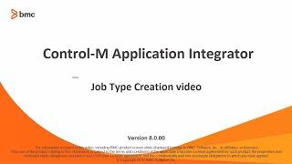 Control-M Application Integrator Job Type Creation - REST API