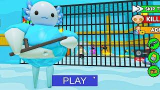 BLUE AXOLOTLS BARRY'S PRISON RUN OBBY! Roblox Gameplay Full Walkthrough Speedrun [4K]