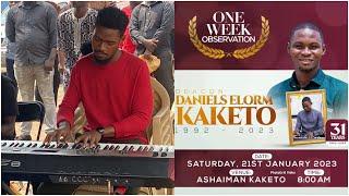 Gospel Singer NANA MANUEL Plays Emotionally at ASAPH DIARY’s One week funeral celebration 