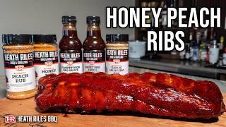 Honey Peach Habanero Ribs on the Camp Chef Pellet Grill | Sneak Peek at New Heath Riles BBQ Glaze