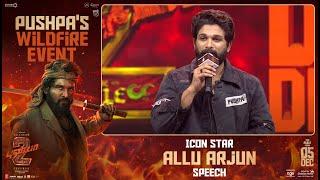 Icon Star Allu Arjun Speech @ Pushpa's WILDFIRE EVENT in Chennai | Sukumar | Shreyas Media