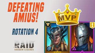 DEFEATING AMIUS THE LUNAR ARCHON STAGE HARD Rotation 4 with a budget team! Raid Shadow Legends