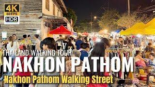 [NAKHON PATHOM] Tawarawadee Walking Street "Local Street Foods & Night Market"| Thailand [4K HDR]