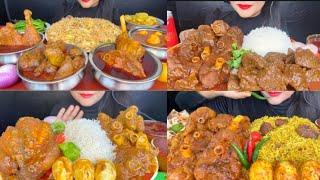 SPICE asmr ️ COMPILATION | chicken,Mutton, egg curry  with rice mukbang 