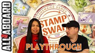 STAMP SWAP | Board Game | How to Play and Full 2-Player Playthrough