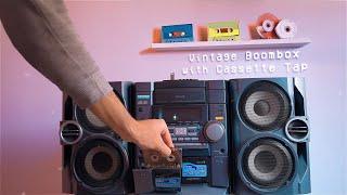 Vintage Boombox with Cassette Tape