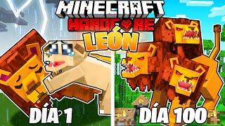 ¡Sobreviví 100 DÍAS como un LEÓN en Minecraft HARDCORE!