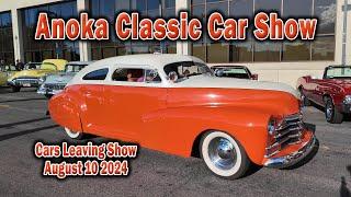 Classic Cars and Trucks Leaving Anoka Classic Car Show in Anoka Minnesota -  Hot Rods - Street Rods