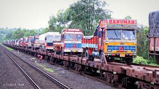 Special of KONKAN RAILWAYS | " RO-RO Train " aka TRUCK on TRAIN