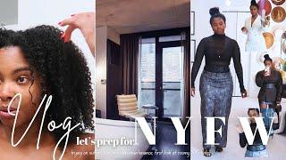 let's prep for NYFW Vlog | trying on looks, hair + skin maintenance, first look at roomy NYC hotel!