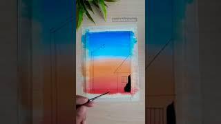 Easy and simple |  Step by step | Watercolor painting for beginners  #shorts
