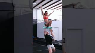 Unfortunate hand placement  #cheer #stunt #shorts