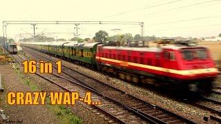 16 in 1 Dangerously Fast Cracking Speed Attacks By WAP-4 Locomotive in India's Busiest Rail Section