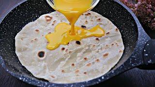 Just pour eggs on tortilla and you'll be amazed at the results! easy & quick breakfast in 5 minutes