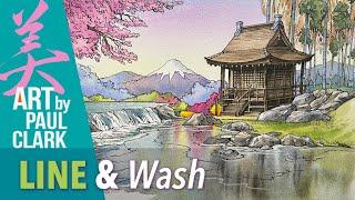 How to Paint a Landscape in the Style of a Japanese Print in Line and Wash