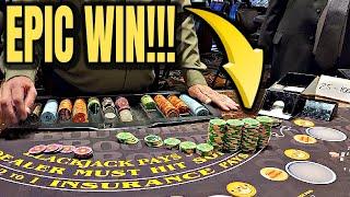  INSANE Blackjack WIN!  Gambling in a Las Vegas Casino!!