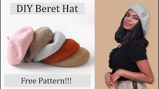 DIY Beret Hat | How to make Beret Hat (Free Pattern) | French Beret Cap