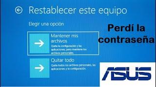 Restablecer Laptop ASUS de Fábrica. Contraseña olvidada. (Método MUY poco conocido)