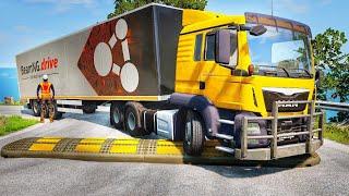 Trucks Cars vs Speed Bumps | BeamNG.Drive