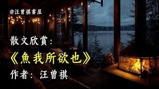 經典散文欣賞《魚我所欲也》作者：汪曾祺 #文學 #讀書 #閱讀 #asmr #曆史 #故事 #工作氛圍 #有聲書 #學習氛圍