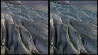 Iceland, Glaciers, Gysers and Aurora in 3D HD. Northern Lights.