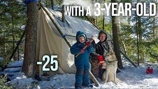 -25 Winter Camping with a 3-Year-Old in Heavy Snow & Freezing Rain