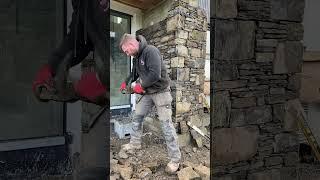 Building a front porch with fieldstone #stonemasonry #buildingtips #masonrywork y