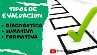  ¿Cuáles son los TIPOS DE EVALUACIÓN? Diagnóstica Sumativa y Formativa -  TYPES OF EVALUATION?