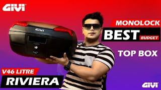 Givi V46 Riviera Top Box Best Budget Top Box Super Meteor, Honda CB350 & Himalyan 450 & All Bike