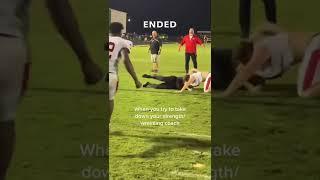 This football player tried to wrestle his coach and it backfired 