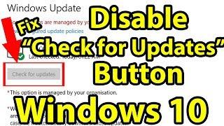 Disable “Check for Updates” Button in Windows 10 || check for updates button missing windows 10