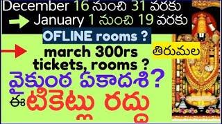 NO darshan for 30 days.March,January tickets release update. Tirumala latest updates today