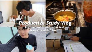 Productive STUDY VLOG ‍, Weekend High School test prep, late nights, & productive routines