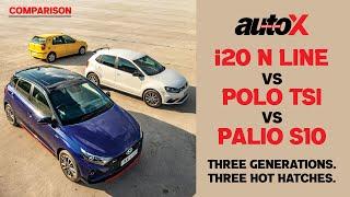 Hyundai i20 N Line vs VW Polo TSI vs Fiat Palio 1.6 S10  | Hot Hatch Wars | autoX