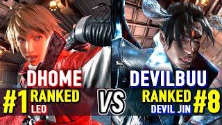 T8  DHOME (#1 Ranked Leo) vs DEVILBUU (#8 Ranked Devil Jin)  Tekken 8 High Level Gameplay