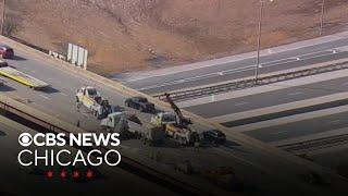 Dump truck crashes, spills salt on I-290 in Chicago's western suburbs