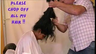 Pretty Indian girl long hair chopped short #haircut #ladieshaircut #pixiecut #salon #longtoshort