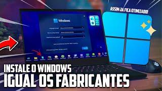 INSTALE o WINDOWS Igual os Fabricantes Fazem MAS COM ESSE MÉTODO ELE JA FICA LEVE!