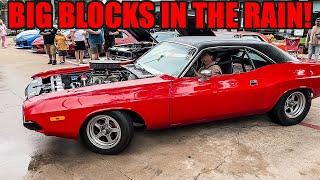 BIG BLOCK MUSCLE CARS SEND IT IN THE RAIN LEAVING A CAR MEET! (SICK BUILDS EVERYWHERE!)