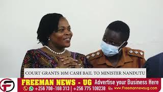 Minister Nandutu cries after getting  Court Bail.