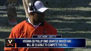 ACC NOW Update: UVA QB Phillip Sims Elegible