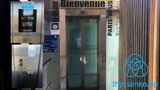 [x2] Worn 2007 ThyssenKrupp Galaxy MRL Traction Elevators @ Gare Meuse TGV, France
