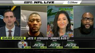 WEEK 7 PICKS & PREDICTIONS  Jets vs. Steelers, reversing the curse & more  | NFL Live